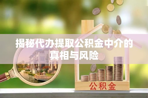 马公揭秘代办提取公积金中介的真相与风险