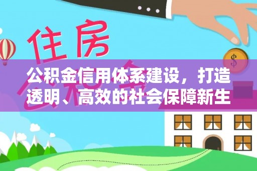 马公公积金信用体系建设，打造透明、高效的社会保障新生态