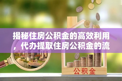 马公揭秘住房公积金的高效利用，代办提取住房公积金的流程与技巧