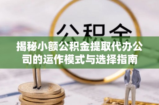 马公揭秘小额公积金提取代办公司的运作模式与选择指南