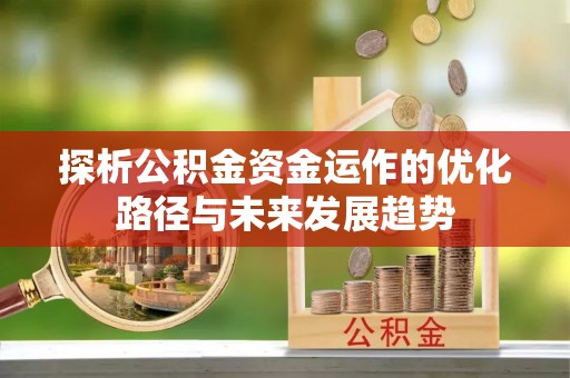 马公探析公积金资金运作的优化路径与未来发展趋势