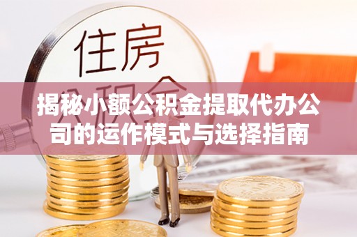 马公揭秘小额公积金提取代办公司的运作模式与选择指南